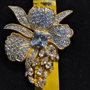 Vintage/Estate Nolan Miller Rhinestone Orchid Pin
